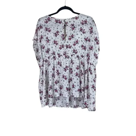 Torrid Floral Print Gauze Lace Inset Top Plus Size 2X - Picture 3 of 3